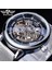 GMT1130-7 Kazanan Moda Gümüş Mekanik Saat Otomatik Erkek Örgü Bant Steampunk Şeffaf Paslanmaz Çelik Spor Kol Saati (Yurt Dışından) 2