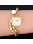 Yuvarlak Altın Relogio Feminino Moda Gül Altın Kadın Bileklik Bileklik Saatler Lüks Paslanmaz Çelik Taklidi Bayanlar Takı Izle Saat (Yurt Dışından) 1