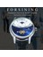 Sıyah-Mavı Forsining Mekanik Izle Erkekler Otomatik Klasik Mavi Ay Fazı Tourbillon Hakiki Deri Saatler Relogio Masculino Dropship (Yurt Dışından) 2