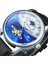 Sıyah-Mavı Forsining Mekanik Izle Erkekler Otomatik Klasik Mavi Ay Fazı Tourbillon Hakiki Deri Saatler Relogio Masculino Dropship (Yurt Dışından) 5