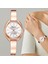 Gül Altın Beyaz Yeni Lüks Elbise Izle Kadınlar Için Altın Paslanmaz Çelik Bayan Bilezik Saatler Moda Sadelik Kuvars Kol Saati Kadın Saat (Yurt Dışından) 2