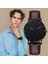 J Erkekler Lüks Saatler Kuvars Paslanmaz Çelik Kadran Rahat Bracele Izle Yuvarlak Sadelik Deri Kayış Kol Saatleri Saat Montre (Yurt Dışından) 4