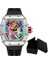 QT336-7 Kutu ile Modern Tasarım Erkekler Izle Spor Aydınlık Su Geçirmez Askeri Otomatik Elmas Izle Adam Erkekler Için Silikon Kayış Tonneau Dial (Yurt Dışından) 1