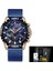 Gül Altın Mavi Lıge Chronograph Izle Adam Üst Marka Lüks Paslanmaz Çelik Hasır Moda Kuvars Bilek Saatler Erkekler Için Su Geçirmez Tarih Saat Hediye (Yurt Dışından) 1