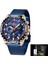 Gül Altın Mavi Lıge Chronograph Izle Adam Üst Marka Lüks Paslanmaz Çelik Hasır Moda Kuvars Bilek Saatler Erkekler Için Su Geçirmez Tarih Saat Hediye (Yurt Dışından) 2