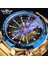GMT1190-3 Kazanan Mavi Işık Cam Yeni Moda Erkek Saatler Siyah Altın Paslanmaz Çelik Su Geçirmez Spor Otomatik Izle Aydınlık Saat (Yurt Dışından) 2