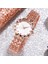Gül Beyaz Saatler Kadın Moda Lüks Paslanmaz Çelik Bayanlar Bilezik Izle Kuvars Elbise Kol Saati Feminino Reloj Mujer Bilek Hediye Için (Yurt Dışından) 1