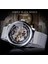 GMT1130-4 Kazanan Moda Gümüş Mekanik Saat Otomatik Erkek Örgü Bant Steampunk Şeffaf Paslanmaz Çelik Spor Kol Saati (Yurt Dışından) 3