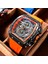 0399RED-BOX Mını Focus Chronograph Quartz Saat Erkekler Için Tonneau Dial Askeri Spor Kol Saati, Turuncu Silikon Kayış Otomatik Tarih 0399 (Yurt Dışından) 5