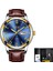 Altın Mavi Lıge Moda Saatler Erkekler Aydınlık Su Geçirmez Spor Izle Adam Kuvars Kol Saati Lüks Marka Saat Erkekler Chronograph Horloge Mannen (Yurt Dışından) 1