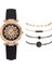 XR3874 5 Adet Kadın Saatler Set Yeni Gül Altın Yeşil Bayanlar Bilezik Izle Kol Saati Bayan Kuvars Elbise Saat Bayanlar Feminino Reloj (Yurt Dışından) 1