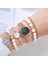 XR3874 5 Adet Kadın Saatler Set Yeni Gül Altın Yeşil Bayanlar Bilezik Izle Kol Saati Bayan Kuvars Elbise Saat Bayanlar Feminino Reloj (Yurt Dışından) 3