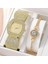 Gül Altın Seti Lüks Tam Elmas Kadın Bilezik Saat Seti Moda Paslanmaz Çelik Band Kuvars Saatler Relogio Feminino Montre Femme (Yurt Dışından) 4