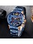 Kahve Lıge Erkekler Izle Top Marka Lüks Spor Kuvars Saatler Erkekler Için Tam Çelik Su Geçirmez Chronograph Kol Saati Adam Relogio Masculino (Yurt Dışından) 5