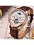 L Altın Mavi Lıge Marka Erkek Saat Otomatik Mekanik Saat Tourbillon Spor Saat Deri Iş Moda Retro Izle Relojes Hombre + Kutu (Yurt Dışından) 4