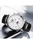 Gümüş Beyaz Lıge Erkek Saati Su Geçirmez Spor Saatler Erkekler Için Kuvars Izle Moda Kronograf Kol Saati Deri Kayış Izle Montre Homme (Yurt Dışından) 3