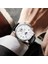 Gümüş Beyaz Lıge Erkek Saati Su Geçirmez Spor Saatler Erkekler Için Kuvars Izle Moda Kronograf Kol Saati Deri Kayış Izle Montre Homme (Yurt Dışından) 5