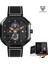 Siyah Lıge Erkekler Izle Üst Marka Lüks Kare Kuvars Erkek Saatler Deri Kayış Su Geçirmez Chronograph Kol Saati Adam Relogio Masculino (Yurt Dışından) 1