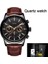 Quartz Saat Kahverengi Lıge Marka Klasik Iş Tourbillon Erkek Saatler Otomatik Mekanik Saat Lüks Saat Deri Su Geçirmez Spor Kol Saati (Yurt Dışından) 1