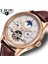 Quartz Saat Kahverengi Lıge Marka Klasik Iş Tourbillon Erkek Saatler Otomatik Mekanik Saat Lüks Saat Deri Su Geçirmez Spor Kol Saati (Yurt Dışından) 5