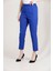 1005 Saks Mavisi Havuç Paça Beli Lastikli Dokuma Kadın Pantolon 6