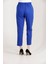 1005 Saks Mavisi Havuç Paça Beli Lastikli Dokuma Kadın Pantolon 7