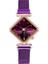 Mor Lüks Bilezik Saatler Kadınlar Için Basit Mor Manyetik Kare Kadranlı Kemer Elbise Kuvars Saat Bayanlar Kol Saati Relogio (Yurt Dışından) 1