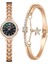 Rg Yeşil Set 2 Adet Kadın Bilezik Saatler Set Lüks Gül Altın Çelik Bant Kol Saati Kuvars Izle Kadınlar Için Moda Kristal Saat Reloj Mujer (Yurt Dışından) 1