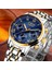 Gümüş Mavi Çelik Lıge Lüks Aydınlık Saat Erkekler Için Su Geçirmez Paslanmaz Çelik Analog Kol Saati Chronograph Tarih Kuvars Izle Reloj Hombre (Yurt Dışından) 2