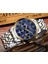 Gümüş Mavi Çelik Lıge Lüks Aydınlık Saat Erkekler Için Su Geçirmez Paslanmaz Çelik Analog Kol Saati Chronograph Tarih Kuvars Izle Reloj Hombre (Yurt Dışından) 5