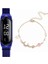 Mavi Set Moda Kadın Izle Gül Altın Paslanmaz Çelik Elbise LED Kuvars Bilezik Izle Kadın Kadın Saat Relogio Feminino Bırak Gemi (Yurt Dışından) 1