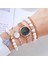 Altın 1 5 Adet Kadın Saatler Set Yeni Gül Altın Yeşil Bayanlar Bilezik Izle Kol Saati Bayan Kuvars Elbise Saat Bayanlar Feminino Reloj (Yurt Dışından) 3
