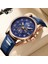 Gül Altın Beyaz 2022 Lıge Erkek Saatler Üst Marka Lüks Moda Kuvars Izle Erkek Deri Tarih Su Geçirmez Spor Chronograph Relogio Masculino + Kutu (Yurt Dışından) 2