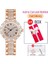 Gül Altın Kutu Moda Kadın Bilezik Saatler Paslanmaz Çelik Taklidi Kristal Bayanlar Kuvars Izle Kadın Elbise Saat Dropshiping Montre Femme (Yurt Dışından) 1
