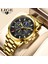 Altın Siyah Lıge Saatler Erkek Üst Marka Lüks Quarzt Saat Rahat 24 Saat Ay Evreleri Erkekler Izle Spor Su Geçirmez Saatler Relogio Masculino (Yurt Dışından) 2
