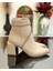 1761-248028 Tpu Tabanlı Ayna Ökçeli Kadın Klasik Bot - NKT01761-NUDE-37 4