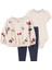 Kız Bebek 3'lü Hırkalı Set Desenli 1P815010 1