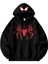 Siyah Spider Maske Hoodie Kalın Kumaş Kapüşonlu Sweatshirt 1