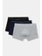 015 Üçlü Paket Pamuklu Likralı Erkek Boxer Set Lacivert Gri Siyah 1