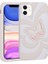 Apple iPhone 11 Uyumlu Simli Sıvılı Kelebek Tasarım Kadın Telefon Kılıfı Kapak Beyaz 1