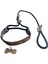Köpek gezdirme kayışlı boyun tasmalı takım halat siyah gezdirme kayışı:100cm tasma ölçüsü:35-60cm ayarlamalı dog collar TB4-4 1