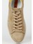 %100 Deri Bej Sneaker Ayakkabı 3