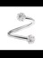 Arescollection Cerrahi Çelik Iki Ucu Zirkon Taşlı Kıvrımlı Spiral Piercing 1
