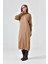Kadın Düz Basic Tunik Beige 20678 3