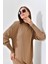 Kadın Düz Basic Tunik Beige 20678 5