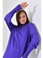 Kadın Düz Basic Tunik Mor 20677 4