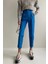 Mavi Kemerli Desenli Pantolon 1