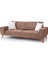 Luke Yataklı Açık Kahverengi Üçlü Kanepe 2