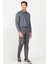 ALTINYILDIZ CLASSICS Erkek Gri Slim Fit Dar Kesim Gabardin Kumaş Desenli Pamuklu Esnek Beli Lastikli Pantolon 3