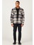 Oversize Fit Geniş Kesim Gizli Düğme Yaka Desenli Gömlek Ceket 2